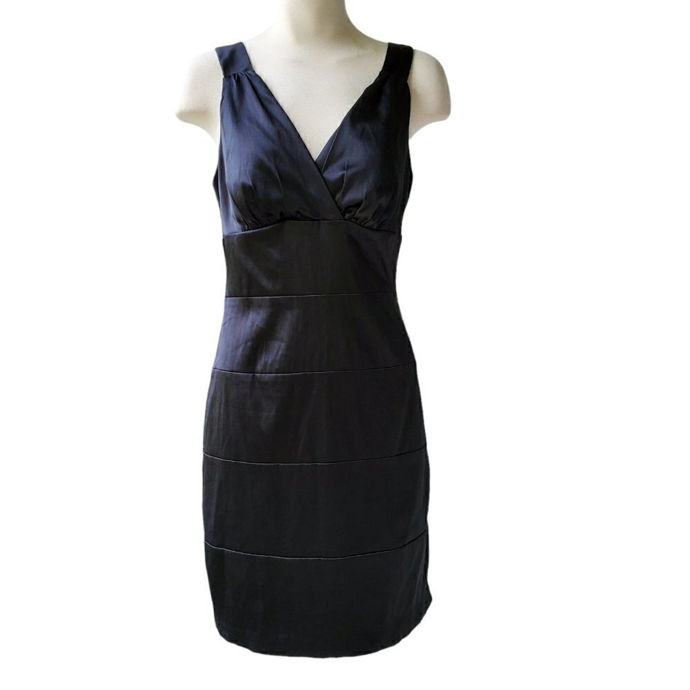 NWT Bisou Bisou Black Satin Bandage Dress Super Sexy Classy Cocktail Party Sz 10 - Picture 4 of 16